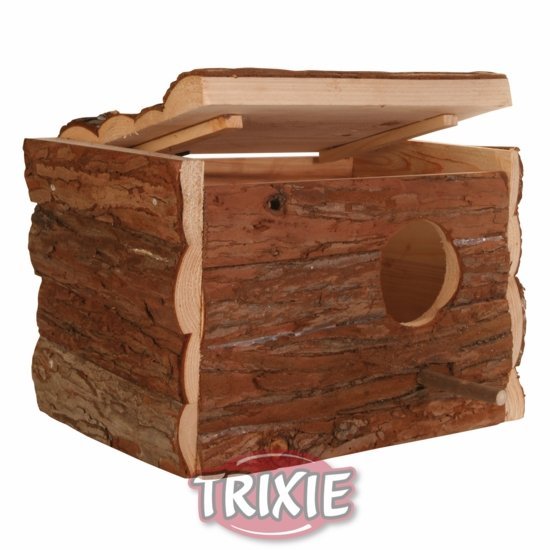 Hniezdiaca búdka z prírodného dreva pre andulky 21x13x12 cm
