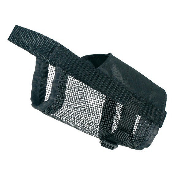 Náhubek nylonový se síťkou, polyester, černý S-M 17 - 23 cm