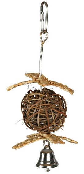Natural Living-prútená loptička s rolničkou pre vtáky 5,5/18cm
