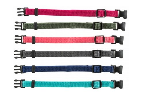 Balení nylon.rozeznávacích obojků pro štěňata S-M 17-25cm/10mm, fuchs,šedá,mod,khaki,oříšk,oceán