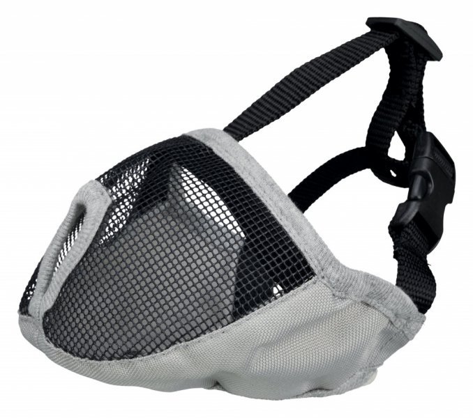Náhubek pro krátkonosá plemena, polyester  S , 23 cm, šedý