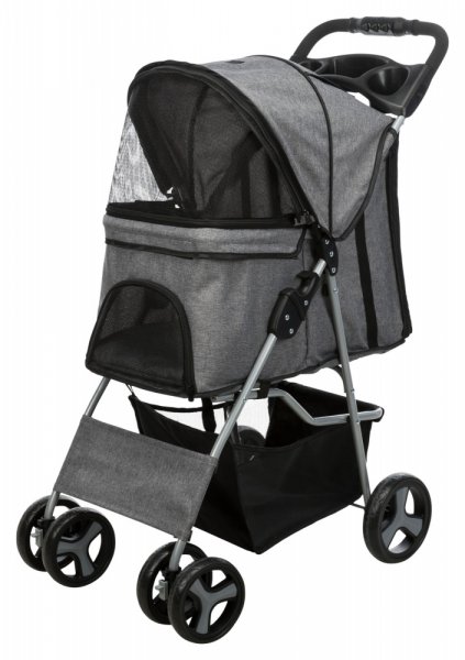 Kočárek pro psy BUGGY, rychlosklápěcí, 47 x 100 x 80cm, 4,9kg, šedá