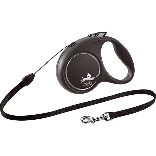 Vodítko Flexi Black Design S lanko 5 m černé 12 kg