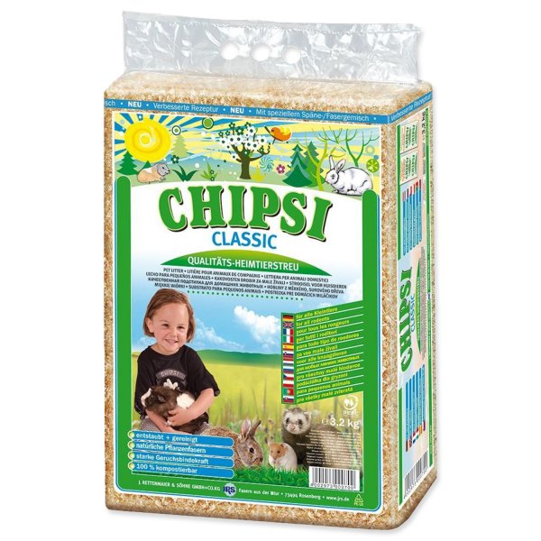 Podstielka hlod. Chipsi Classic 60l, 3,2kg