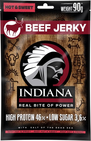INDIANA Jerky hovädzie Hot & Sweet ZIP 90g