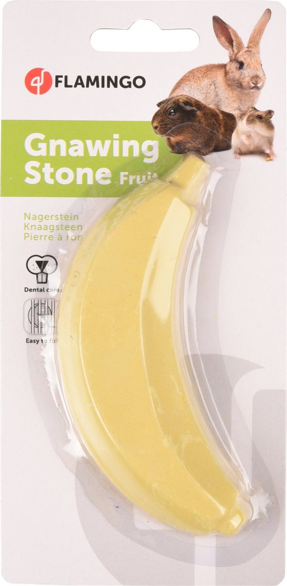 Flamingo Tutti Frutti Minerální kámen pro hlodavce Banán 50g