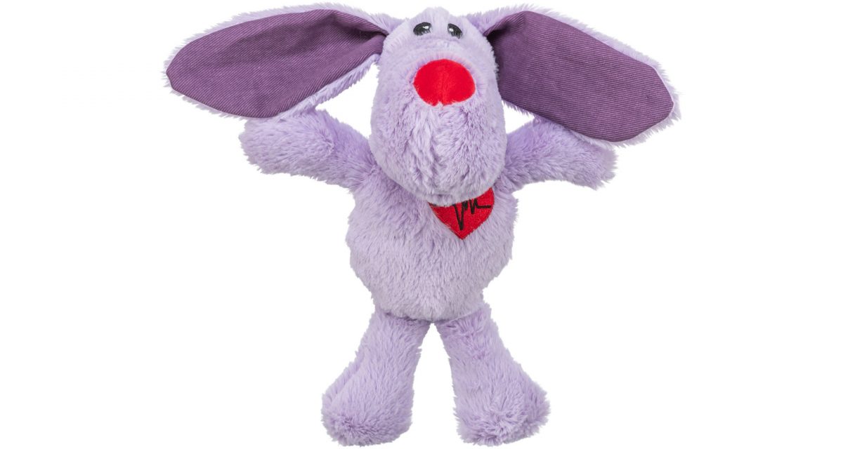 Dog VALENTINE, plyšový pes s dlouhýma ušima 28 cm, lila - LIMITOVANÁ NABÍDKA