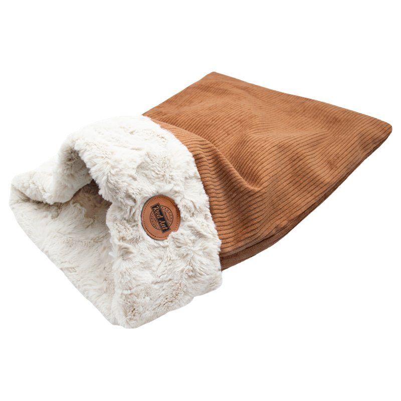 REDANT ŇUŇU Oboustranný tulivak pro kočky a malé psy Koňaková/krémová 65x45cm