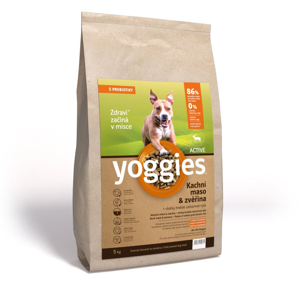 Yoggies Active s kachnou a zvěřinou 5kg