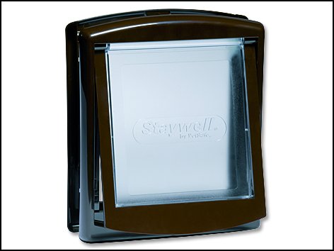 Dvierka PetSafe plastové s transparentným flapom hnedá, výrez 18,5x15,8cm