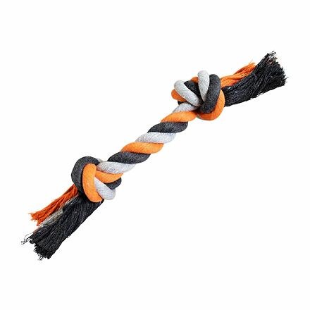 Uzol HipHop bavlnený 2 knôty 25 cm / 75 g, šedá - tm.šedá, oranžová