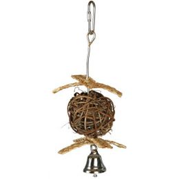 Natural Living-prútená loptička s rolničkou pre vtáky 5,5/18cm