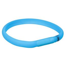 USB svietiaci obojok PLOCHÝ M-L 50cm/30 mm modrý