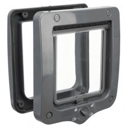 Priechodné dvierka pre mačku, 4-cestné, 20x22cm, šedá