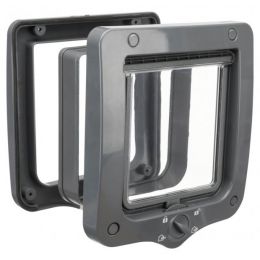 Priechodné dvierka pre mačku, s tunelom, 4-cestné, 20x22cm, šedá