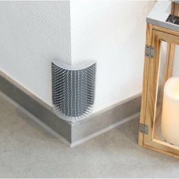 Masážna kefa na upevnenie na roh 8 x 13 cm sivá 