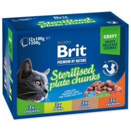 Brit Premium Cat vrecko Sterilised Plate 1200g (12x100g)
