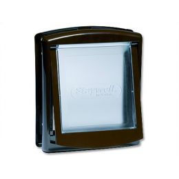 Dvierka PetSafe plastové s transparentným flapom hnedá, výrez 18,5x15,8cm